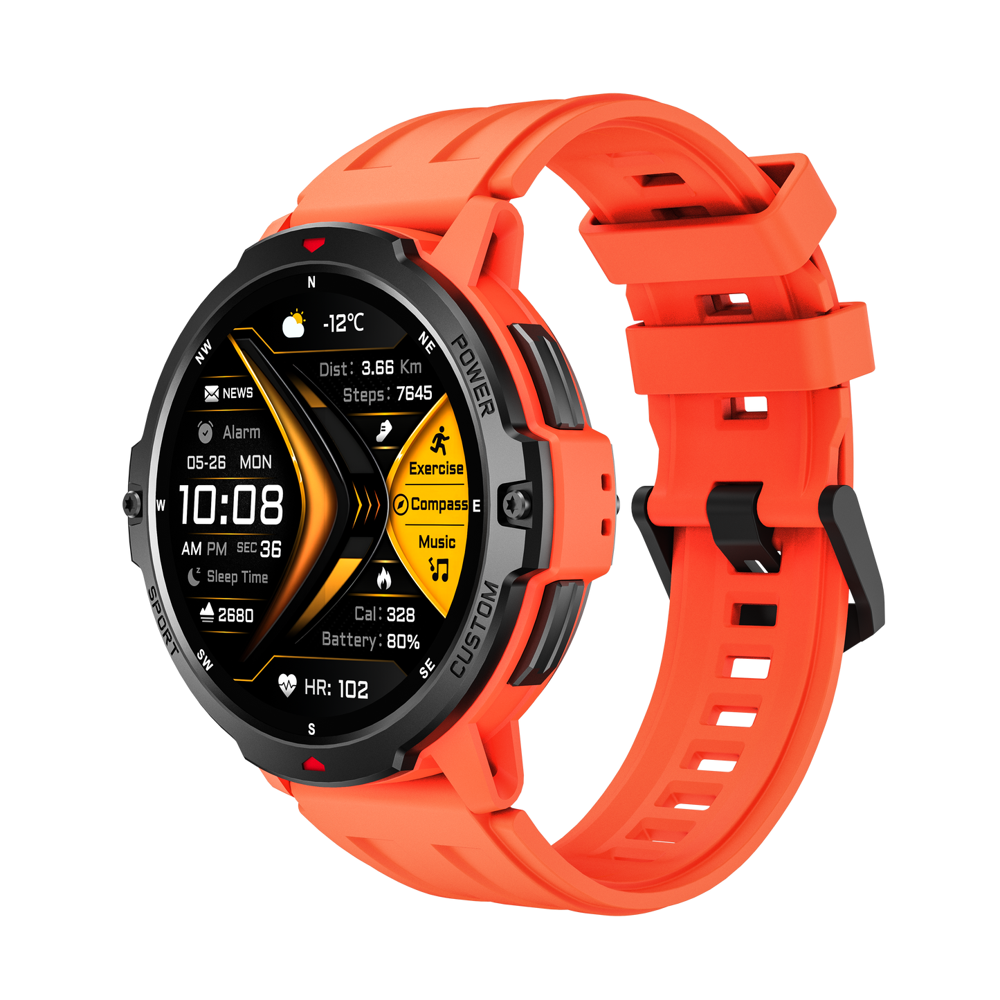 Outdoor Smart Watch – Weather Forecast, Compass, Essential for Hiking Trips