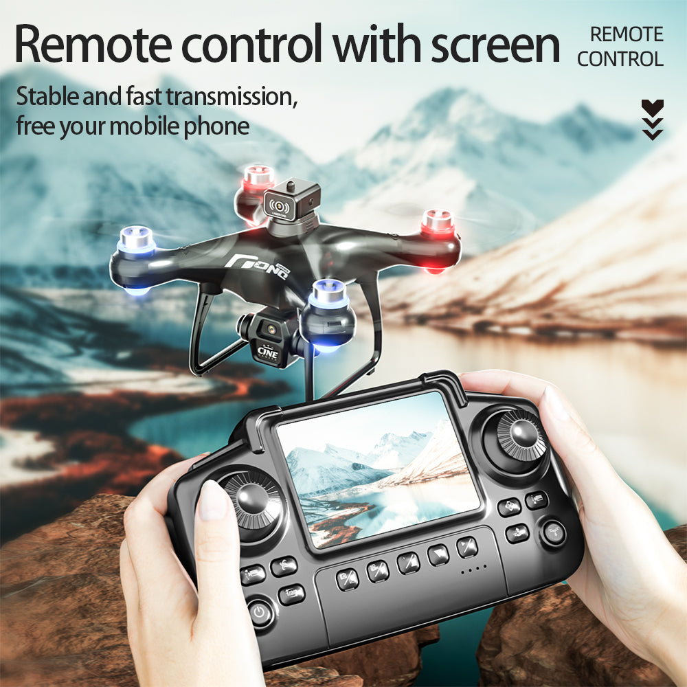 E55 Air Brushless Drone With 2.4" Screen Remote Dual Camera Obstacle Avoidance Quadcopter