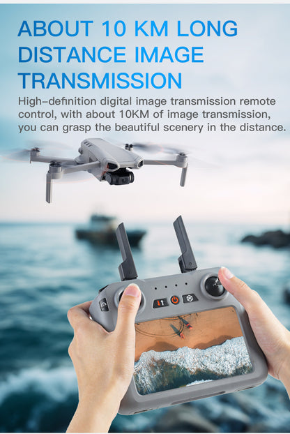 XiL 017 GPS Drone 5.5" Touch Screen Remote 6KM 5G Relay FPV 3-Axis Gimbal 4K Camera