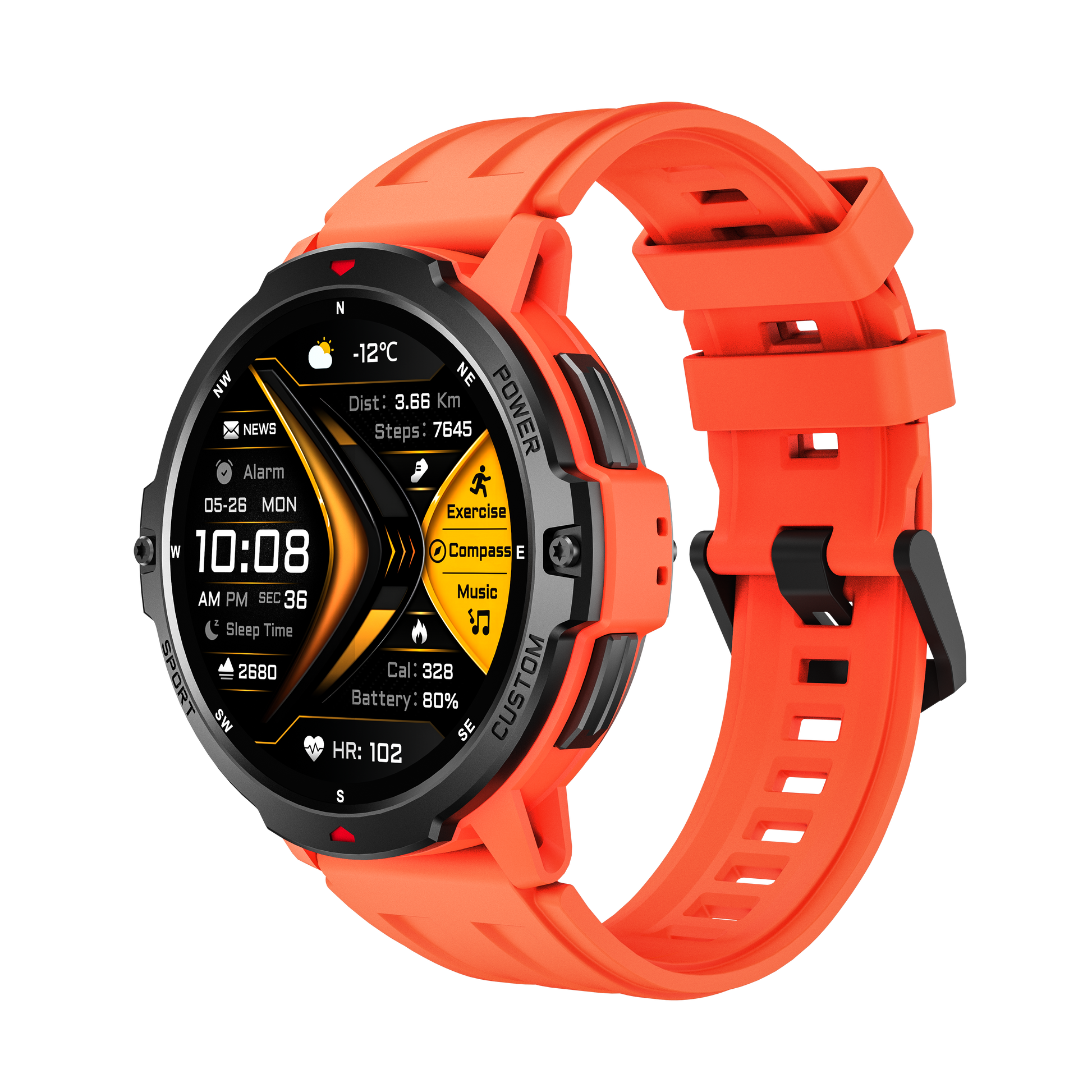 Outdoor Smart Watch – Weather Forecast, Compass, Essential for Hiking Trips