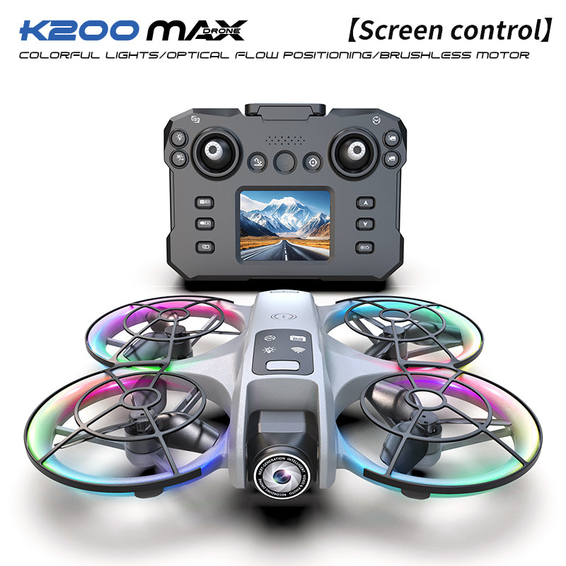 K200 MAX Brushless Drone Two Screen Versions 2.4"/4.5" Screen Remote RGB Light 4-Side Infrared Obstacle Avoidance