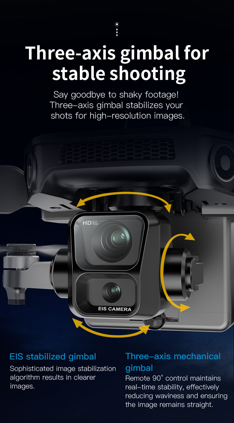Beast Master GPS Drone 3-Axis EIS Gimbal 4K Photo 10KM Long Range With 5.5" Screen Remote