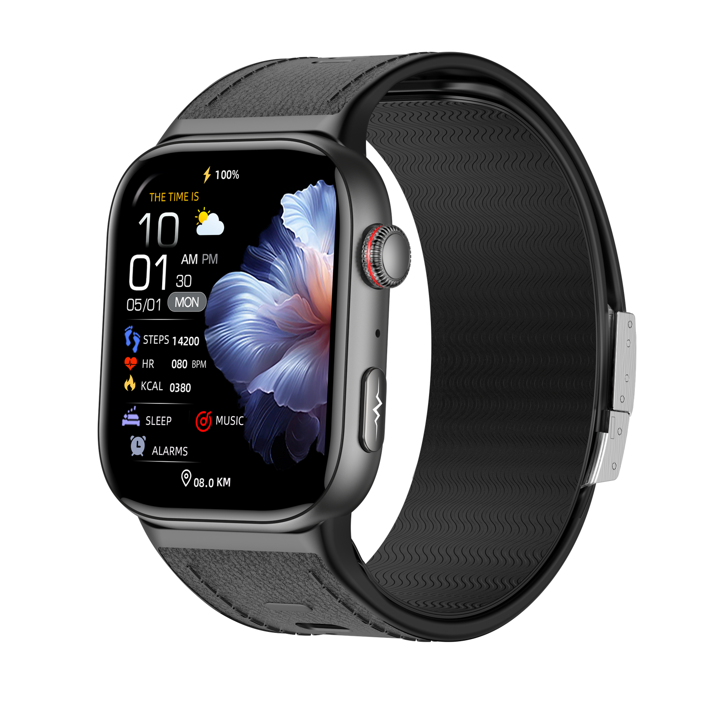 S105 Ultra-Thin Side Airbag Smart Watch with Murata Air Pump Ti4950 Chip Waterproof Wristwatch 24H Real-Time Data Sharing AI Sports Band