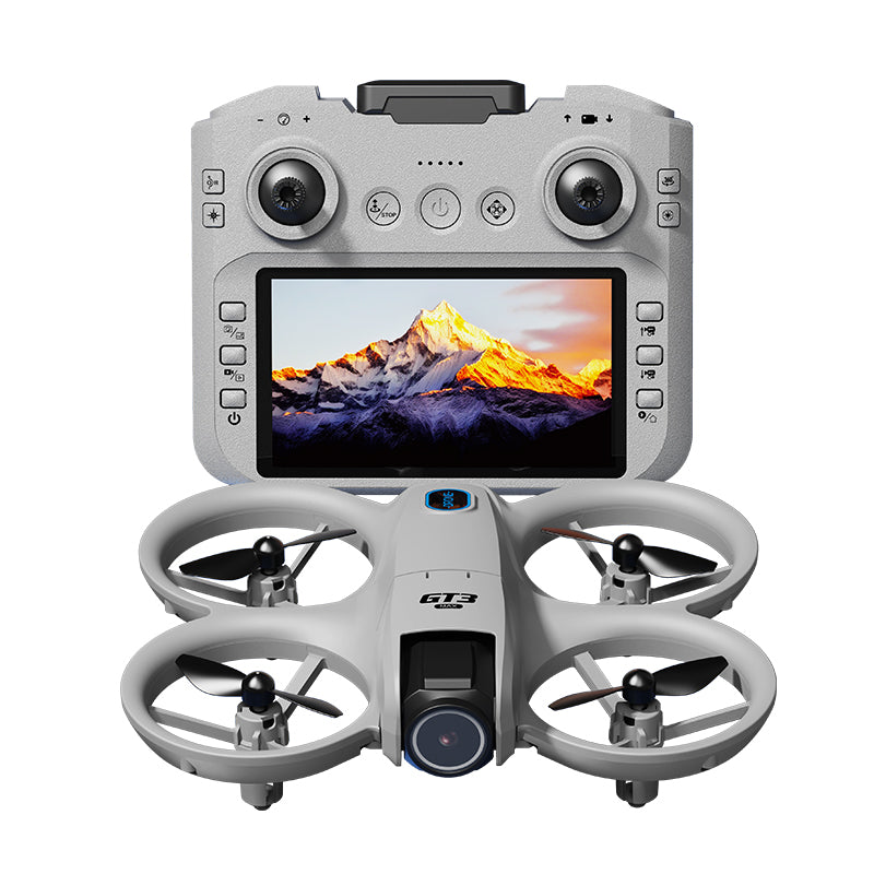 GT3 Mini Drone 4.3" Screen Remote 180° Electric Dual Camera Optical Flow Obstacle Avoidance