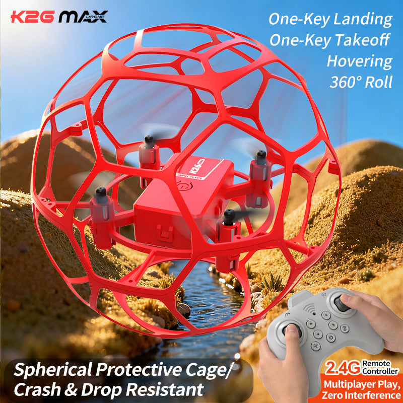 K26 MAX Mini Drone Full Surround Spherical Protective Frame Altitude Hold 360° Stunt Flip RC Quadcopter