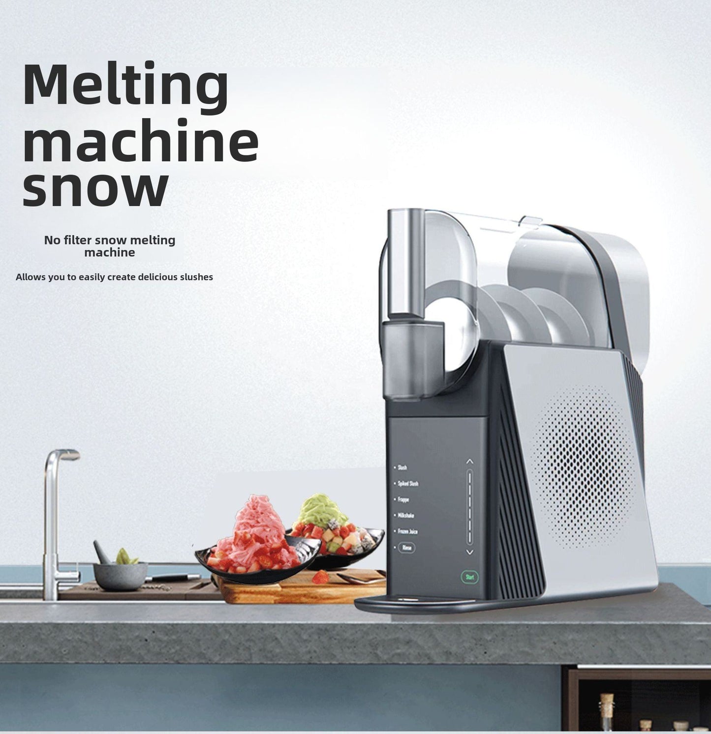 Powerful Ice Crusher, One-click for Smooth Smoothies & Slushies