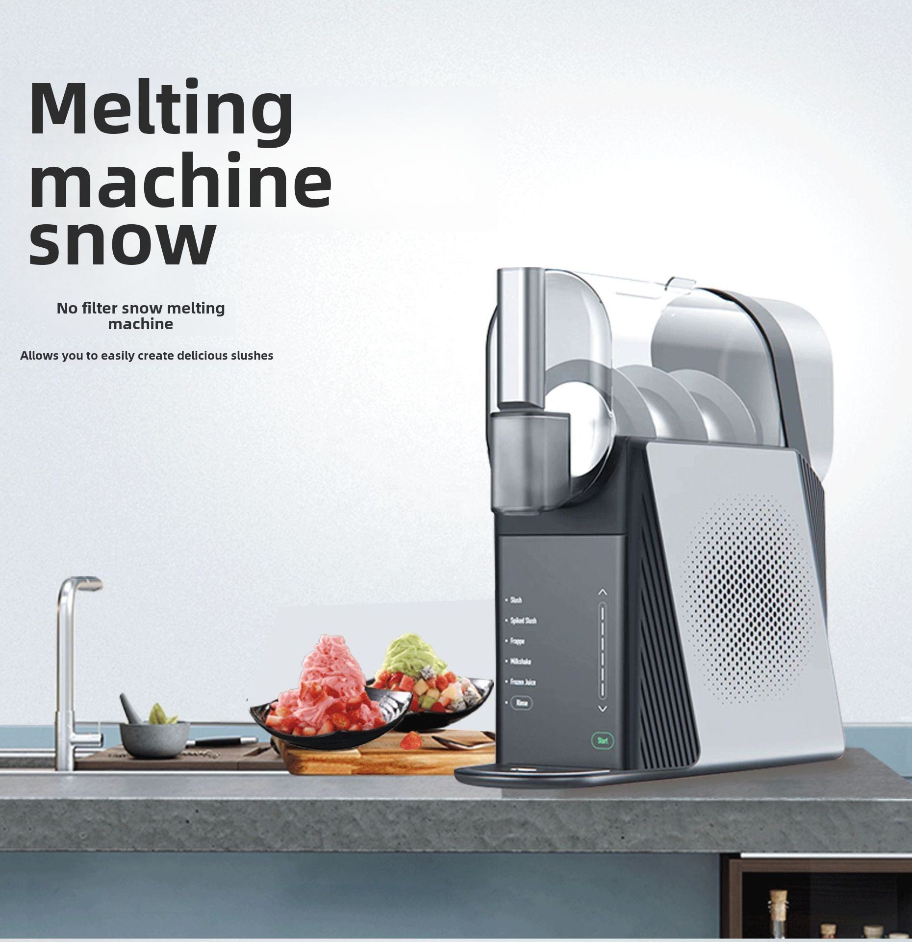 Powerful Ice Crusher, One-click for Smooth Smoothies & Slushies