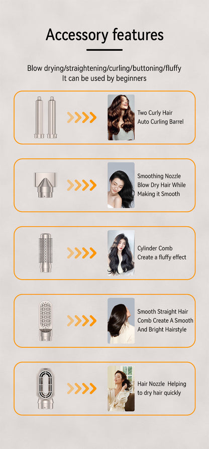 6 in 1 Hot air Comb Folding Multi-functional High-speed Automatic Curling Machine Negative Ions Hair Styler