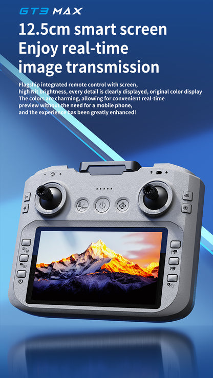 GT3 Mini Drone 4.3" Screen Remote 180° Electric Dual Camera Optical Flow Obstacle Avoidance