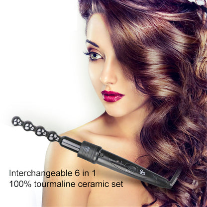 Constant temp ceramic curler, natural long-lasting curls, easy for beginners no hair damage
