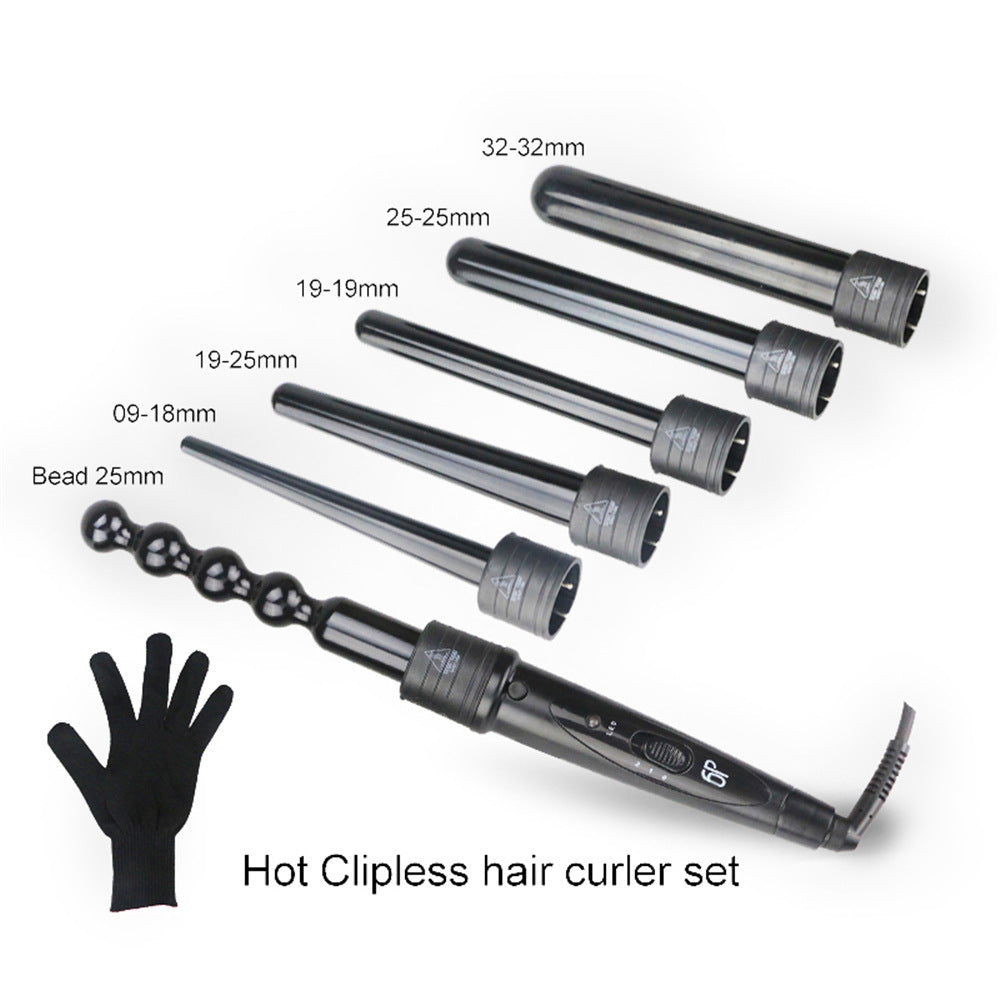 Constant temp ceramic curler, natural long-lasting curls, easy for beginners no hair damage