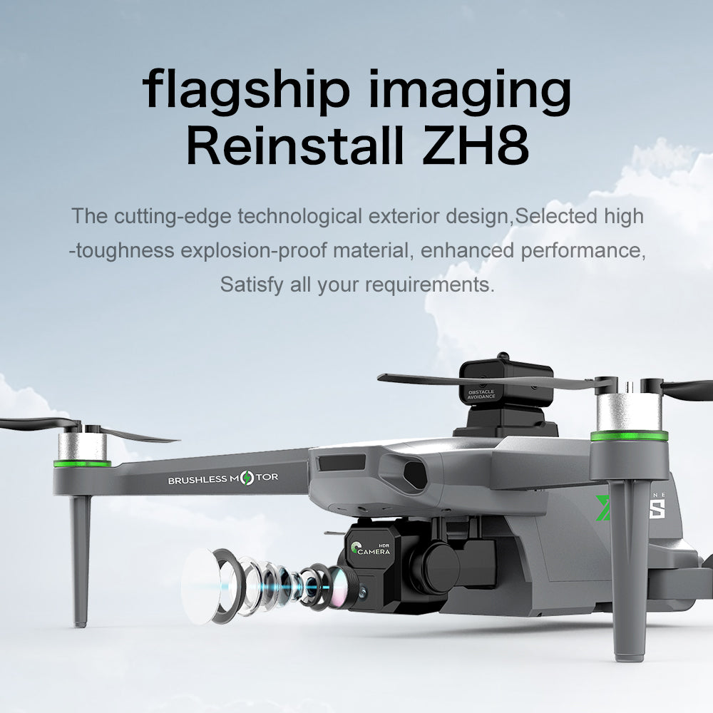 ZHRC-ZH8 Beginner-Friendly Drone, Obstacle Avoidance/Speed/Headless Mode, Stable Optical Flow Positioning