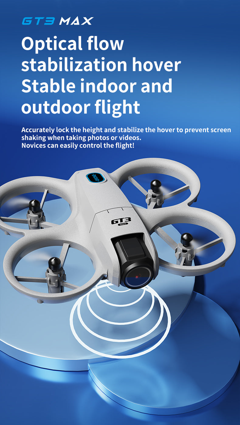GT3 Mini Drone 4.3" Screen Remote 180° Electric Dual Camera Optical Flow Obstacle Avoidance