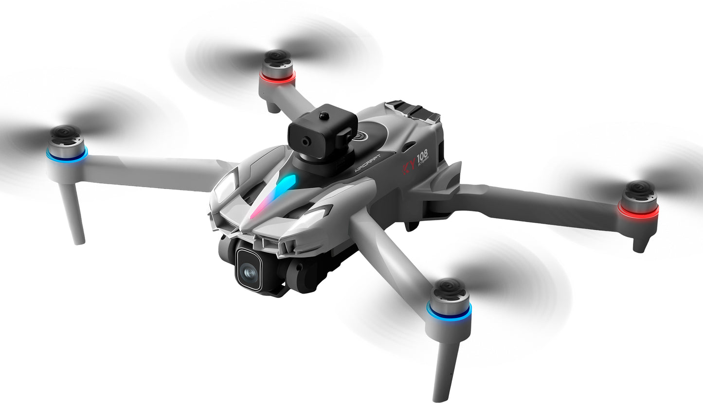 KY108 MAX RC Drone with 4.3 Inch Built-in Touch Screen Remote, One-Key Airdrop, Brushless Motor, Optical Flow Positioning, Foldable Obstacle Avoidance FPV Quadcopter for Beginners