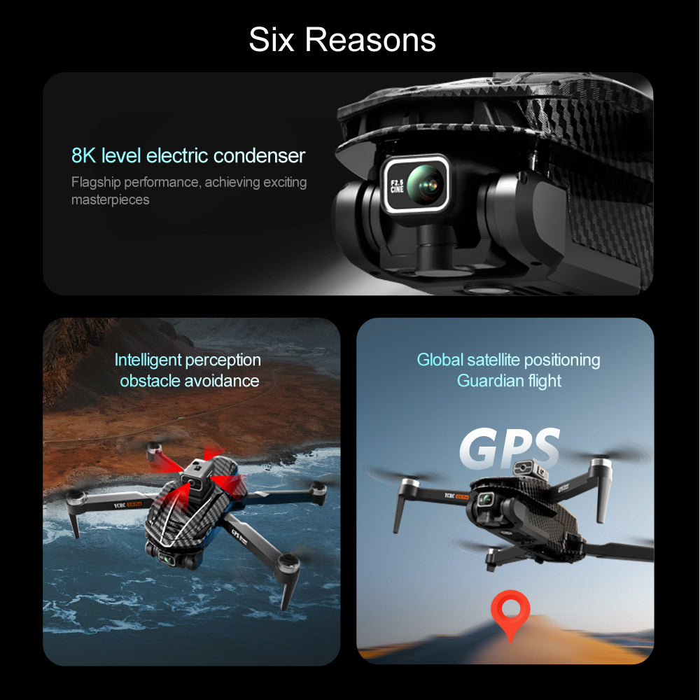 A16  GPS Brushless Drone With Screen Remote 5G 3KM FPV 4-Way Obstacle Avoidance Quadcopter