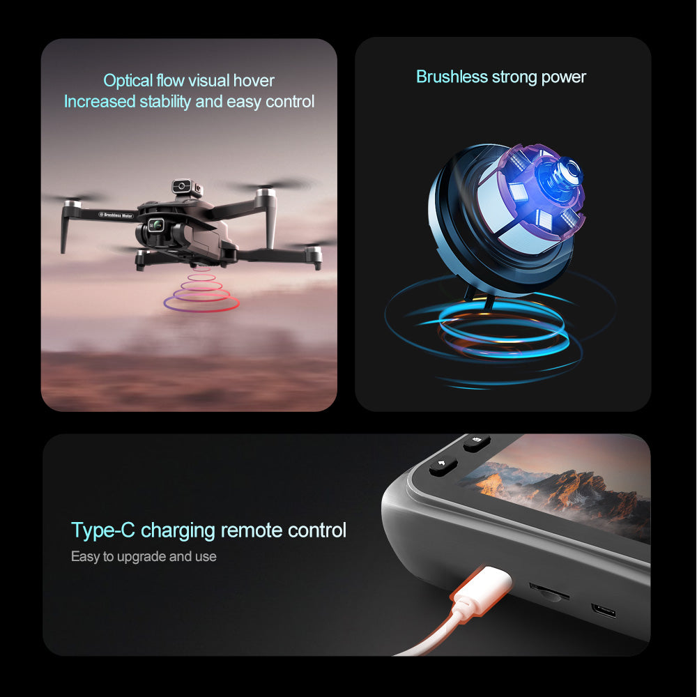 A16  GPS Brushless Drone With Screen Remote 5G 3KM FPV 4-Way Obstacle Avoidance Quadcopter
