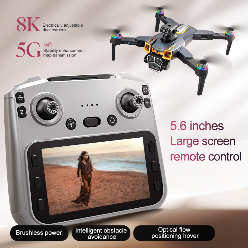 A19 PRO Brushless Drone 5.6" Screen Remote Optical Flow Obstacle Avoidance FPV Quadcopter