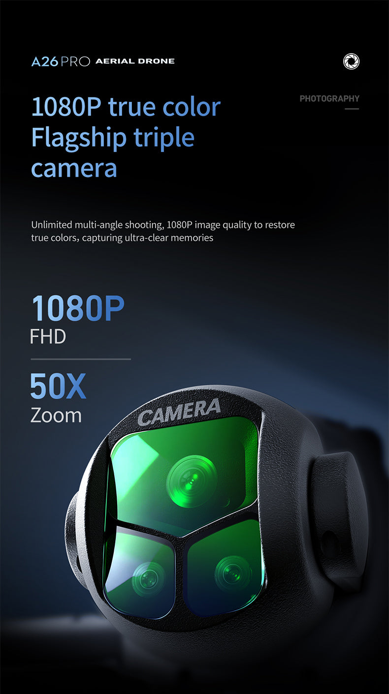 A26 PRO GPS Foldable Drone 4.5" Screen Remote 1080P 180° EIS Camera Full Surround Obstacle Avoidance