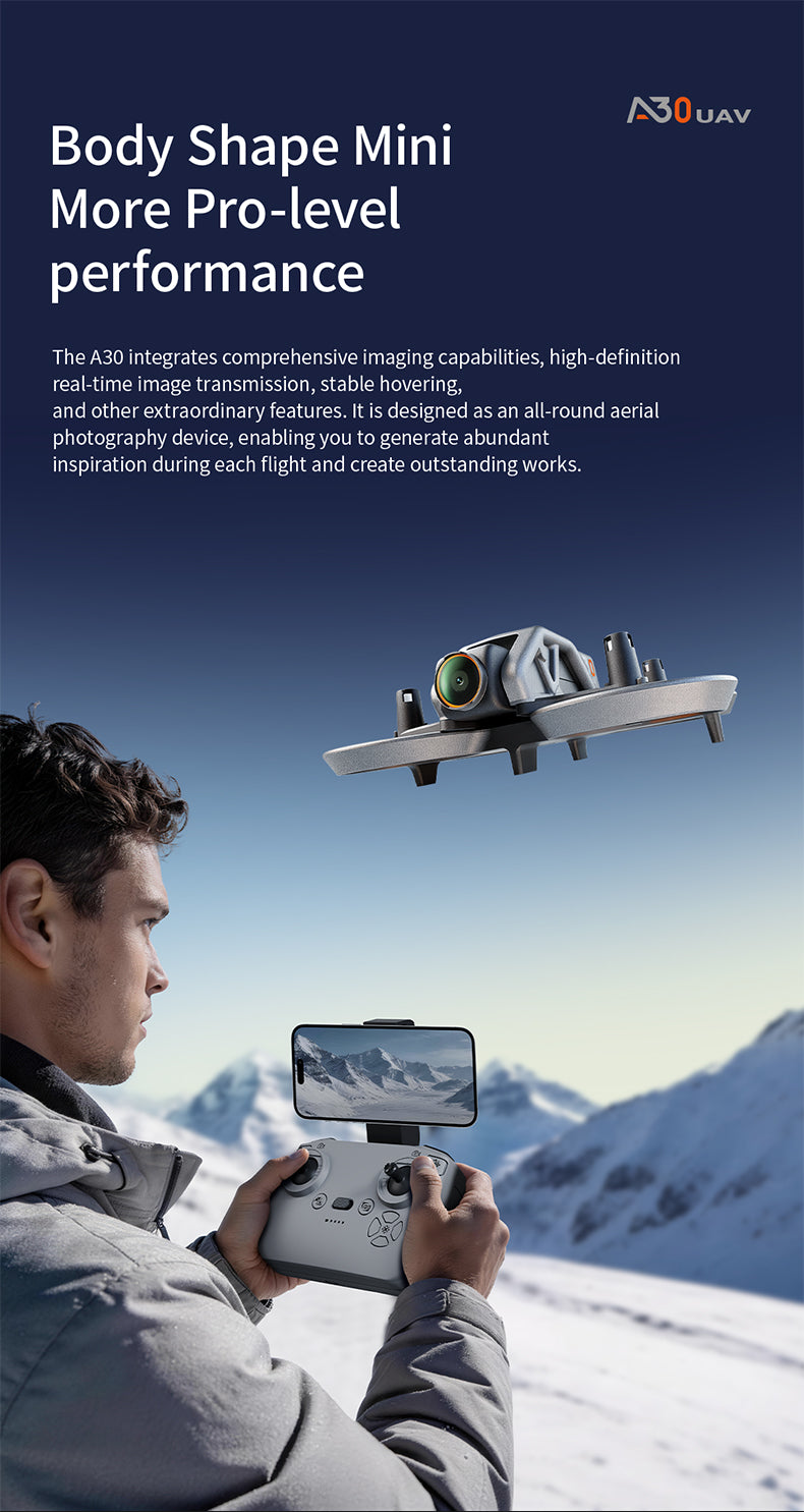 A30PRO Safe Kids Practice Drone, Full-Enclosed Guard Eco Material, One-Key Takeoff Stunt Flight Toy