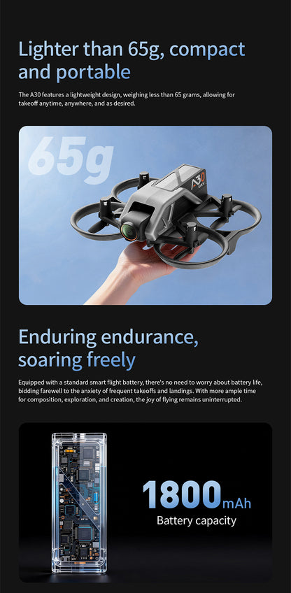 A30PRO Safe Kids Practice Drone, Full-Enclosed Guard Eco Material, One-Key Takeoff Stunt Flight Toy