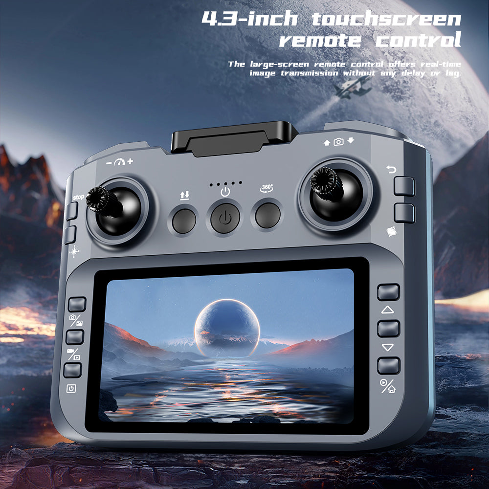 AE22 Brushless Drone 4.3" Screen Remote 5-Side Infrared Obstacle Avoidance Spray Function FPV Quadcopter