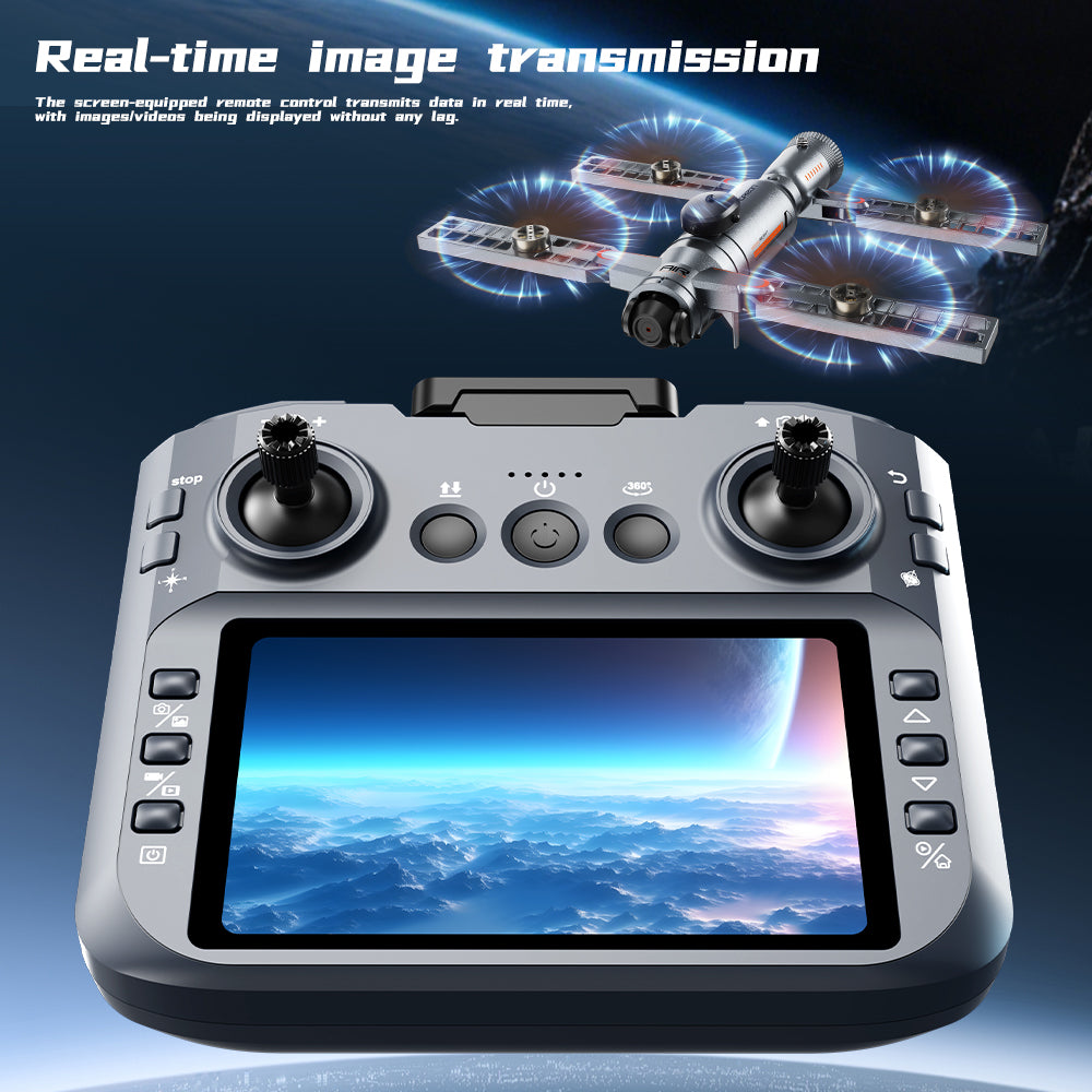 AE22 Brushless Drone 4.3" Screen Remote 5-Side Infrared Obstacle Avoidance Spray Function FPV Quadcopter