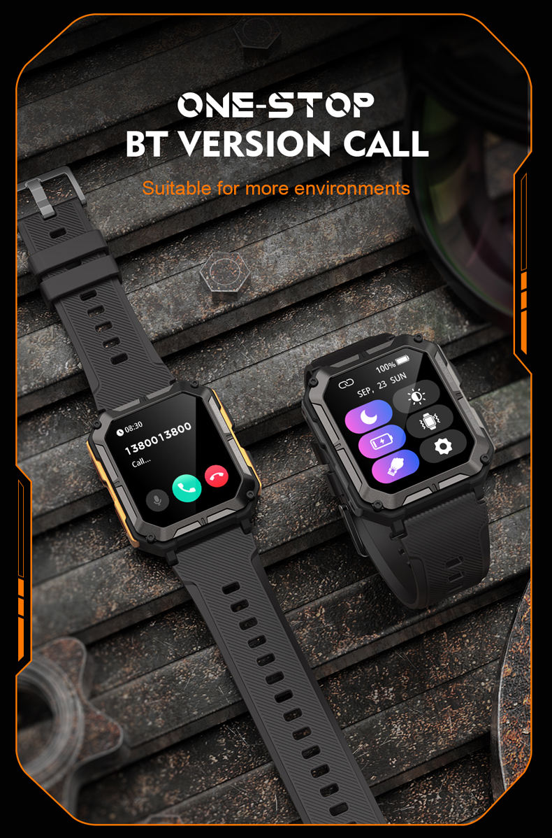 Outdoor waterproof smart watch, multi-sport tracking, Bluetooth call frees your hands up