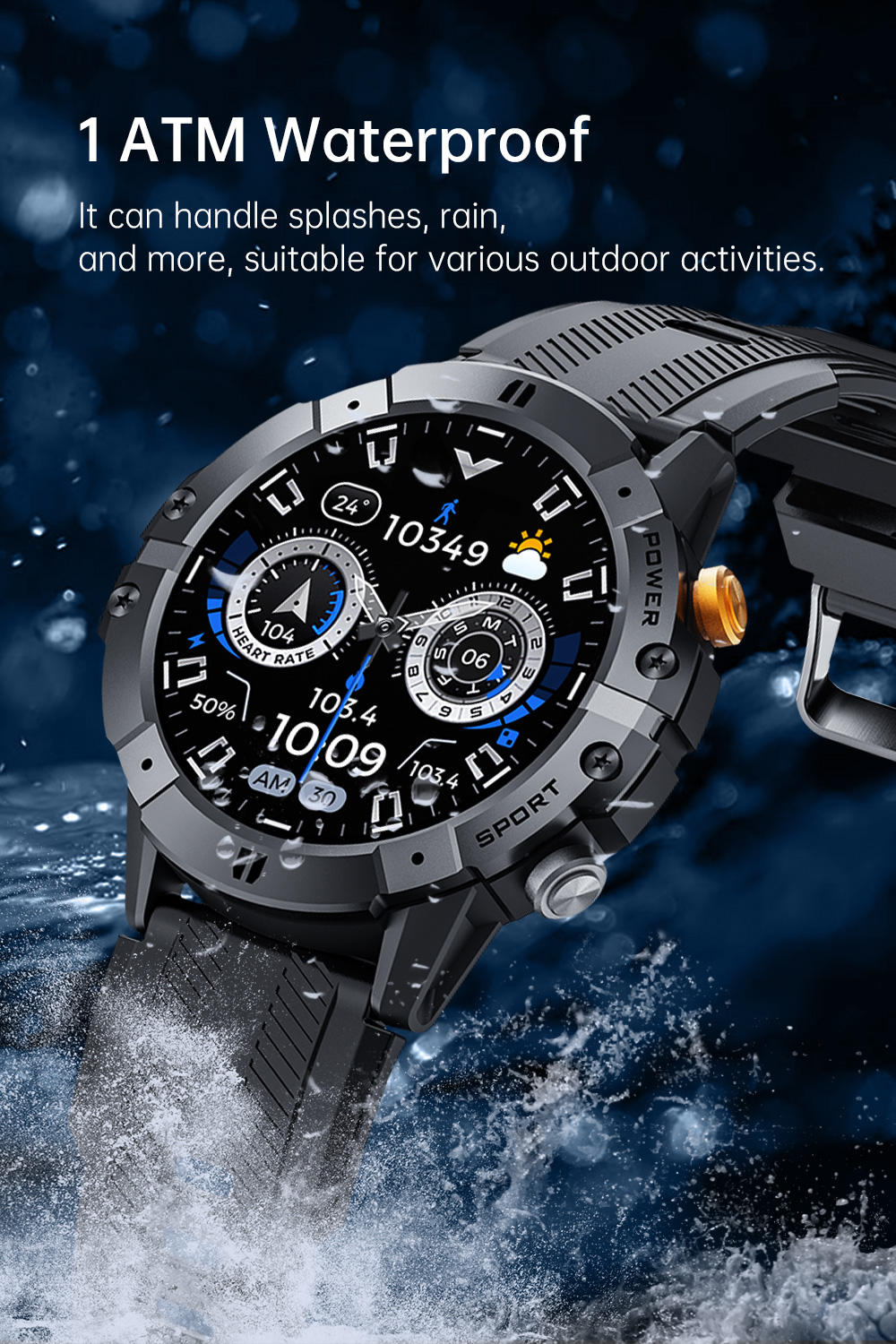 Smart watch with full health monitoring, accurate heart rate SpO2, 7+ days battery for ease