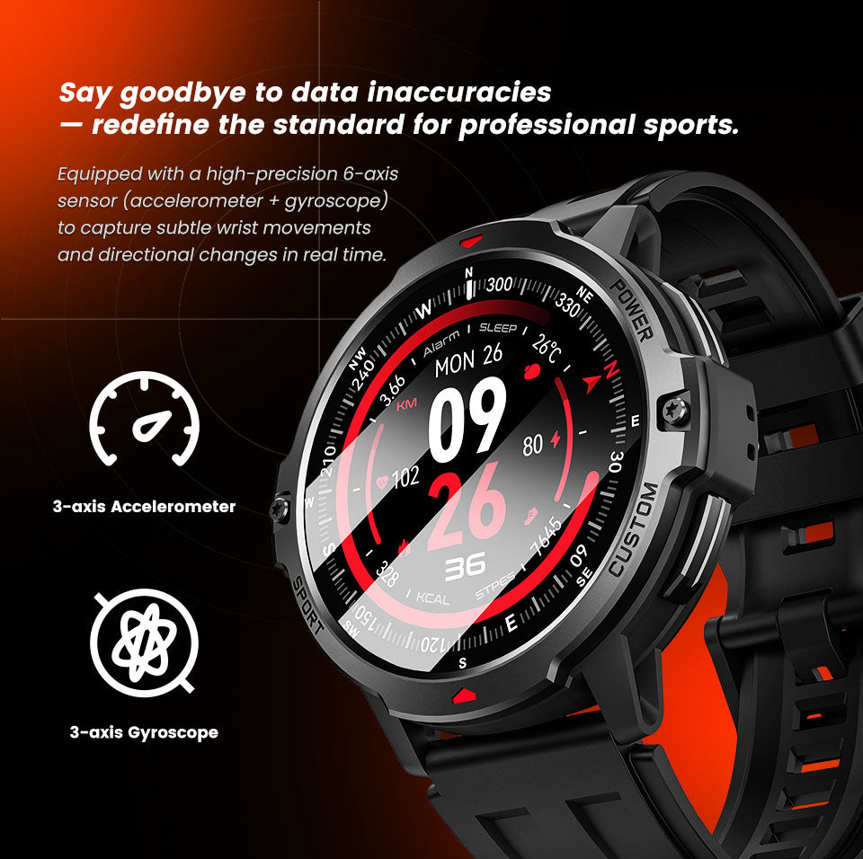 C31 GPS Bluetooth Calling Smart Watch | 1.46" Round Screen 3ATM Waterproof 100+ Sport Modes