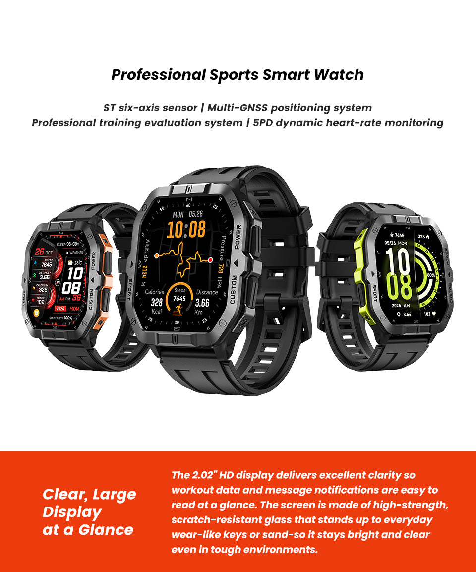 C32 Pro BLE5.4 Bluetooth Calling Smart Bracelet Altitude Barometer Compass Sports Watch