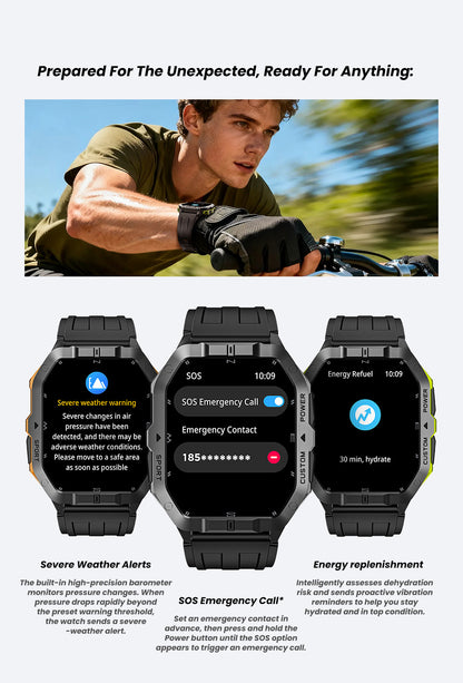 C32 Pro BLE5.4 Bluetooth Calling Smart Bracelet Altitude Barometer Compass Sports Watch
