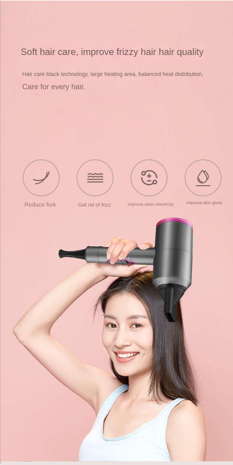 Nozzle hair dryer, quick install & remove, multi-speed precise temp for styling