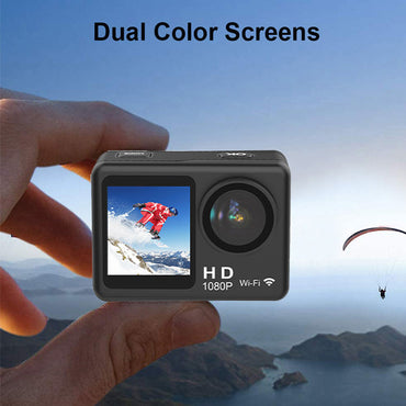 30m Underwater Dual Screen Action Camera 1080P 60fps Touch Screen MicroSD Up to 32GB