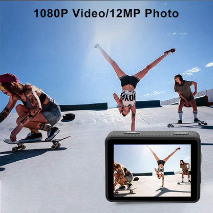 30m Underwater Dual Screen Action Camera 1080P 60fps Touch Screen MicroSD Up to 32GB