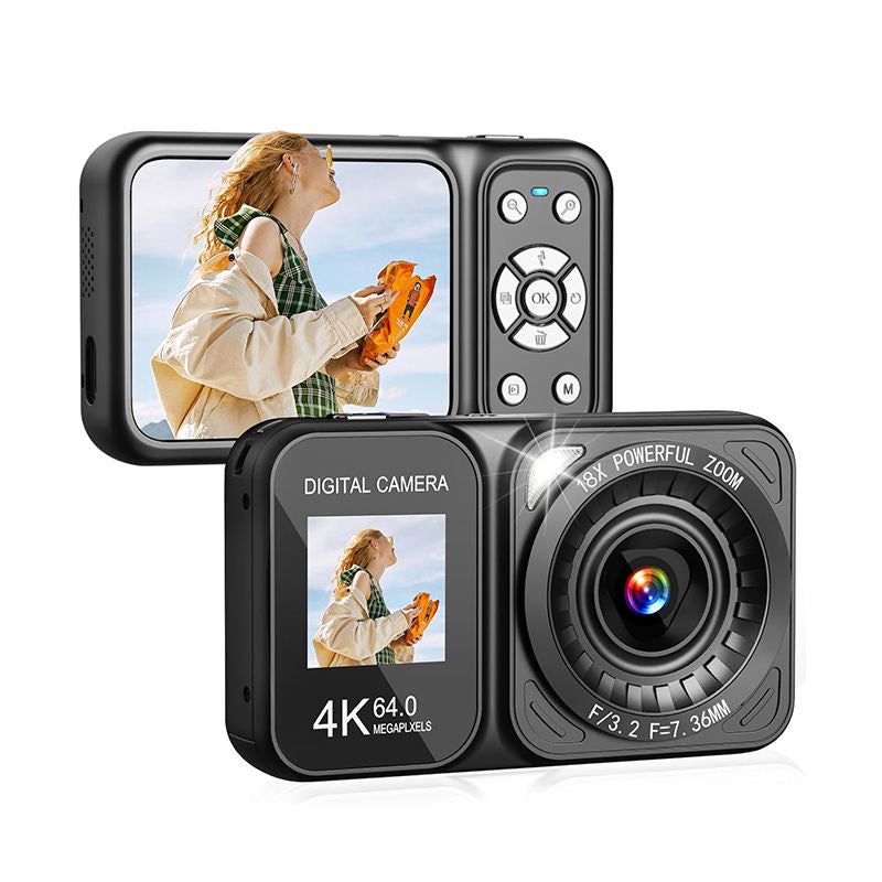 Point & Shoot Digital Camera 4K 17-30x Zoom Dual Screen Face Detection Camera