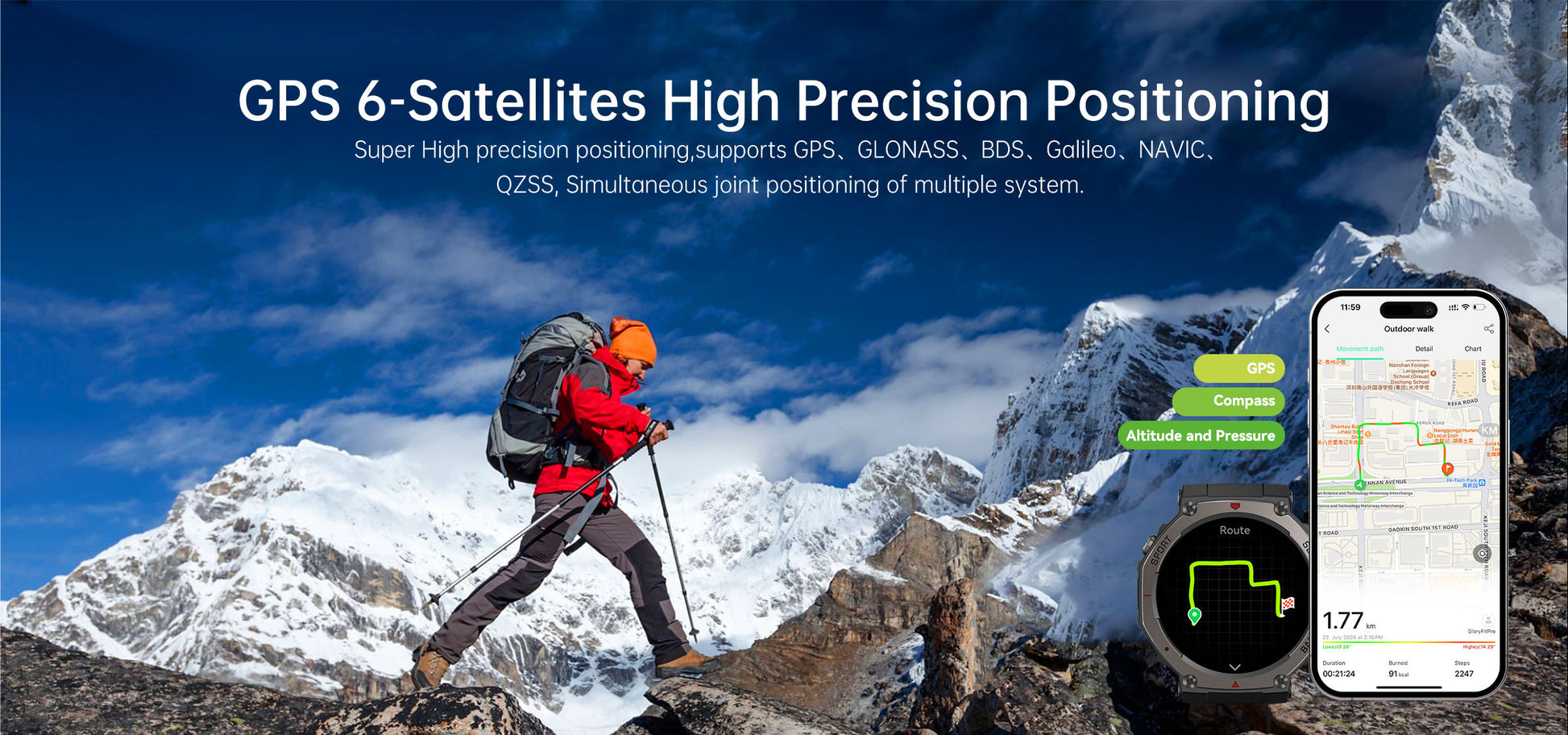 Smart watch sedentary reminder, water check-in, help you form healthy living habits