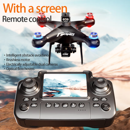 E55 Air Brushless Drone With 2.4" Screen Remote  Dual Camera Obstacle Avoidance Quadcopter