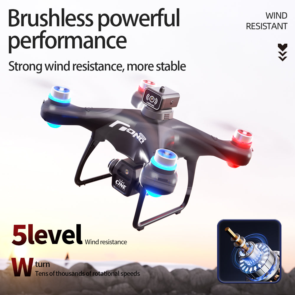 E55 Air Brushless Drone With 2.4" Screen Remote  Dual Camera Obstacle Avoidance Quadcopter