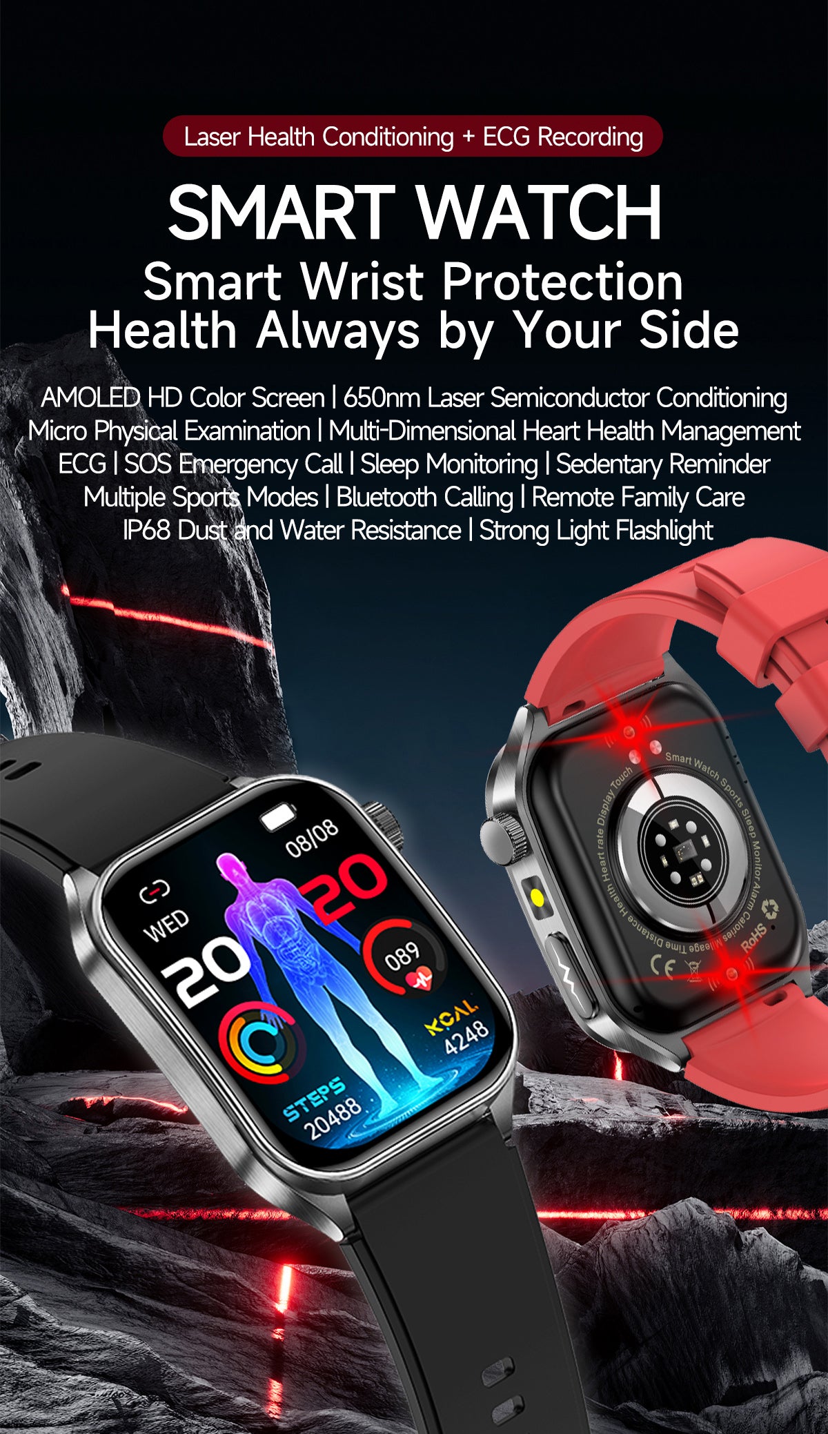 Monitor heart rate blood oxygen sleep accurately, your personal health guardian on wrist