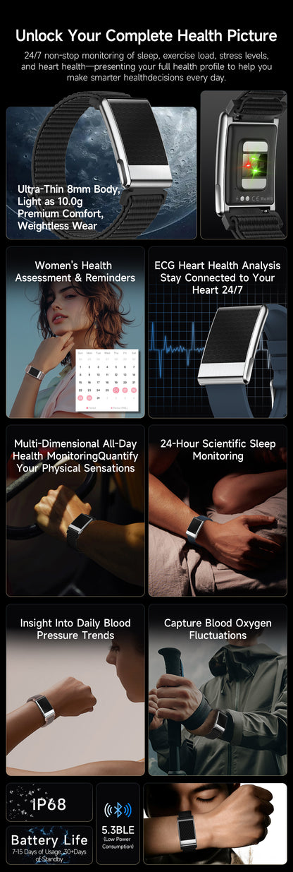 E900 Smart Watch 24H Sleep Heart Rate Body Composition Tracker IP68 Waterproof