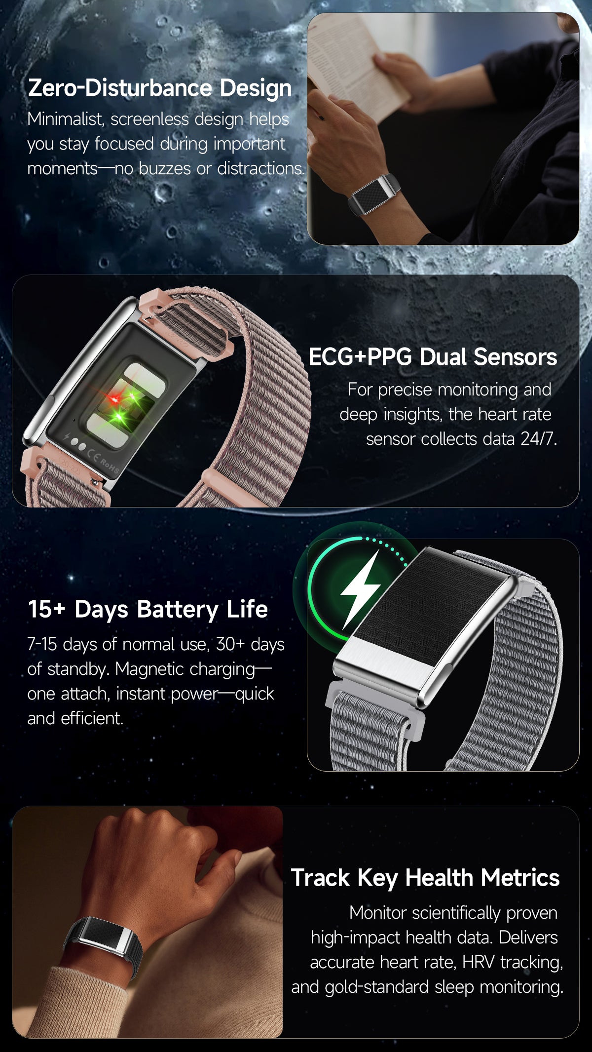 E900 Smart Watch 24H Sleep Heart Rate Body Composition Tracker IP68 Waterproof