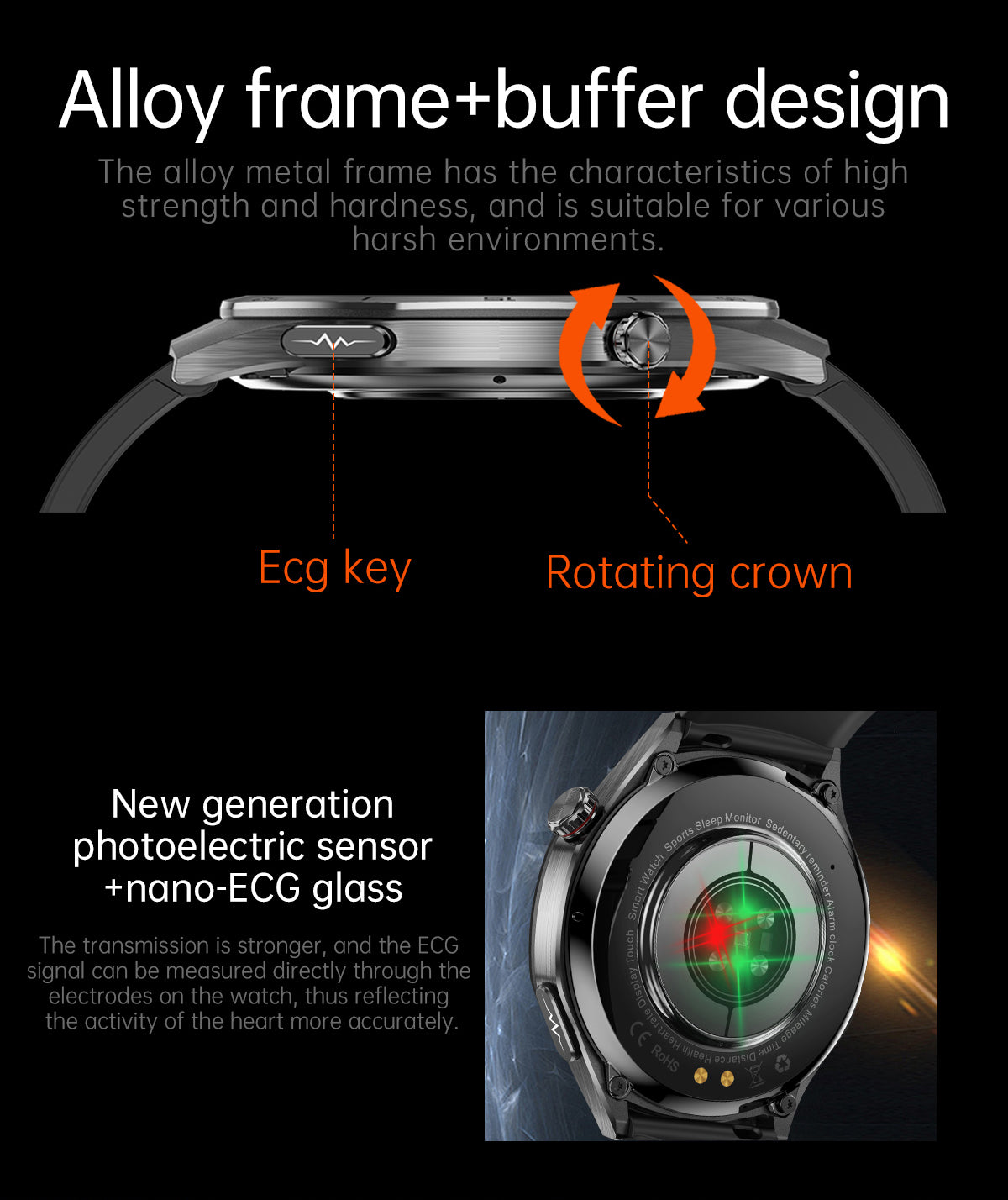 Lightweight smart watch, long battery life for non-stop daily use