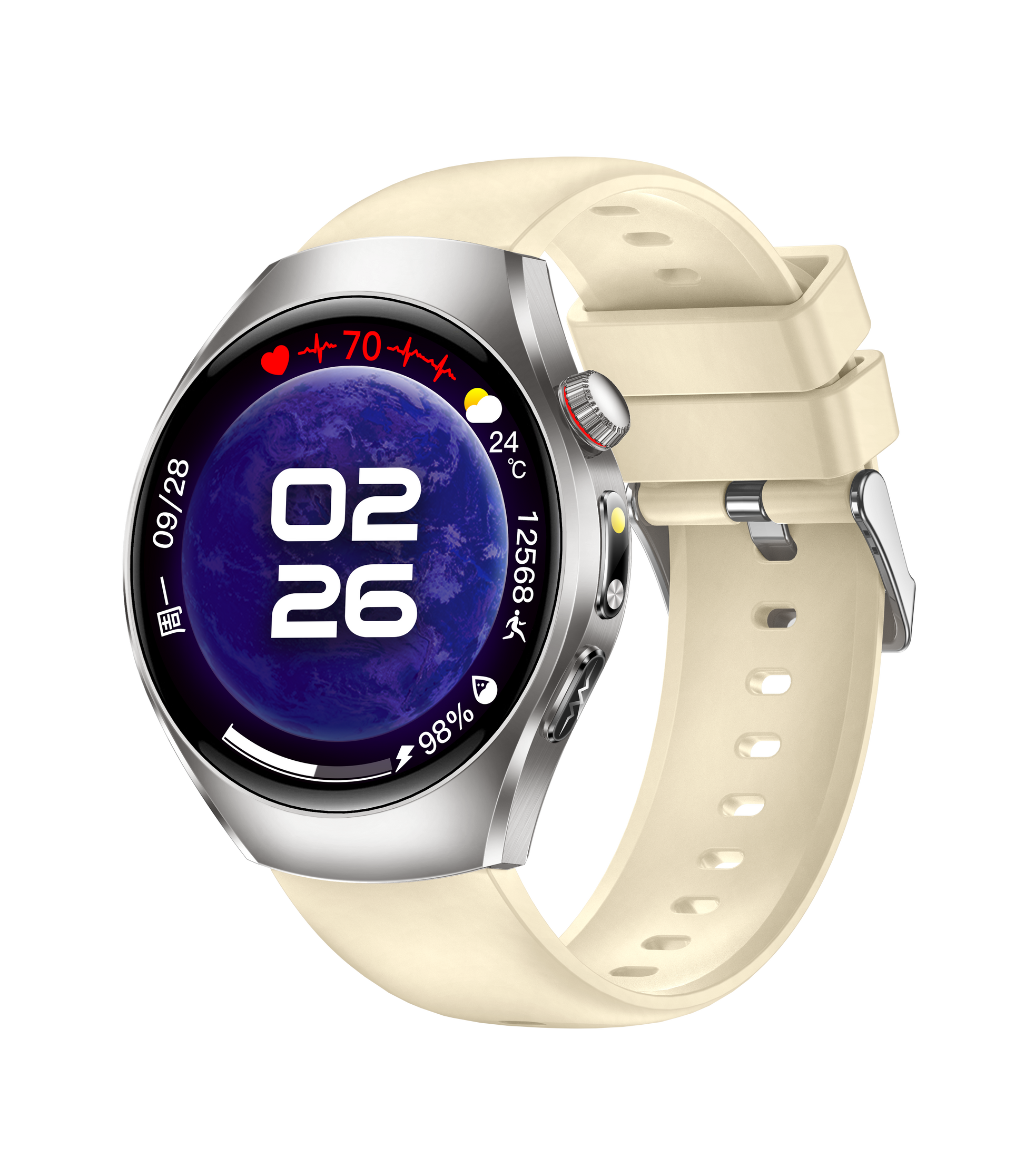 Minimalist smart watch, simple dial design, slim and comfortable, no burden for daily wearing