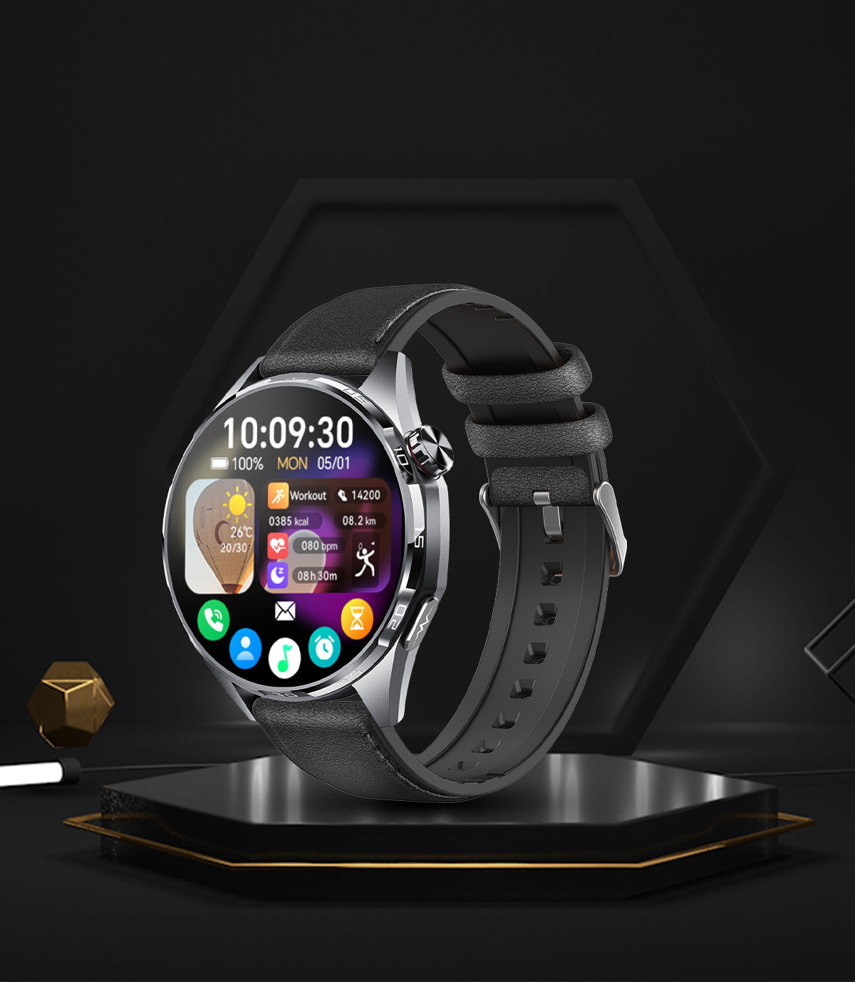 ET461 Smart Watch 1.43" AMOLED Full Touch Screen BLE5.3 Bluetooth Call IP68 Waterproof Sports Watch