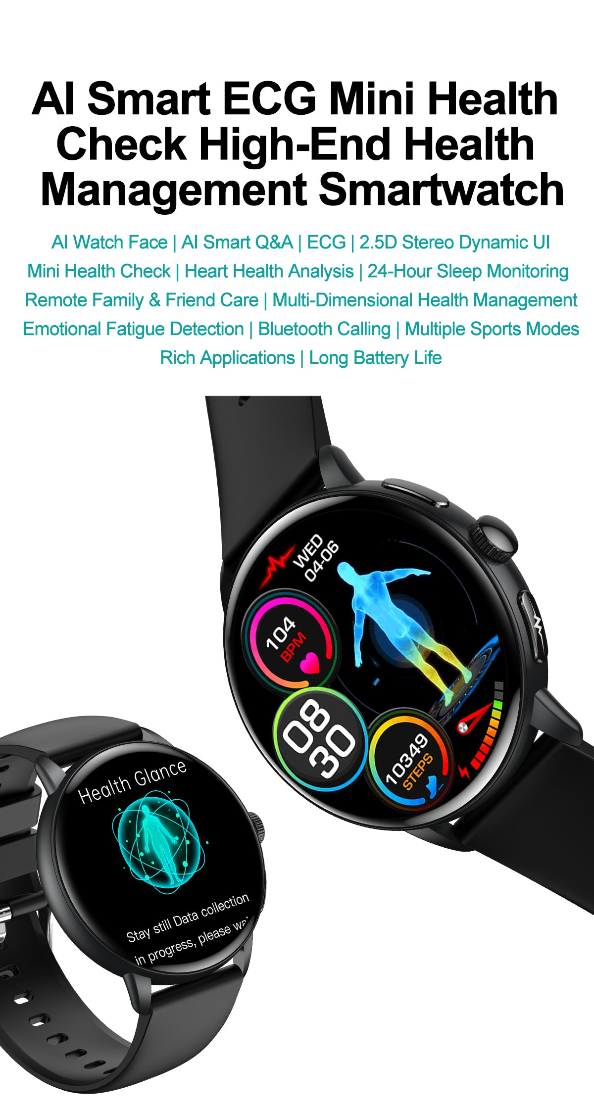 Your wrist health assistant, monitor all vital signs with high precision sensors