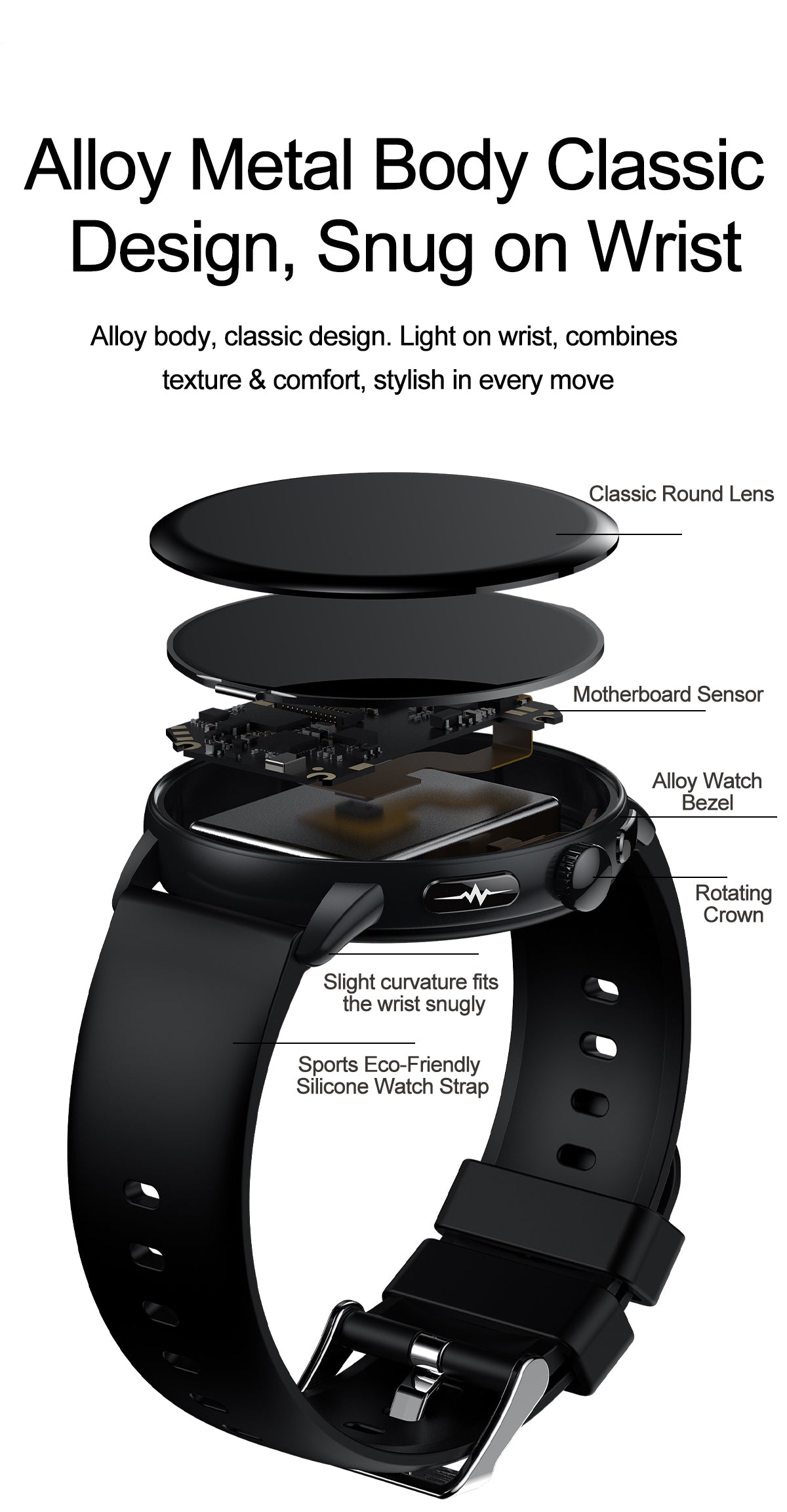 Your wrist health assistant, monitor all vital signs with high precision sensors