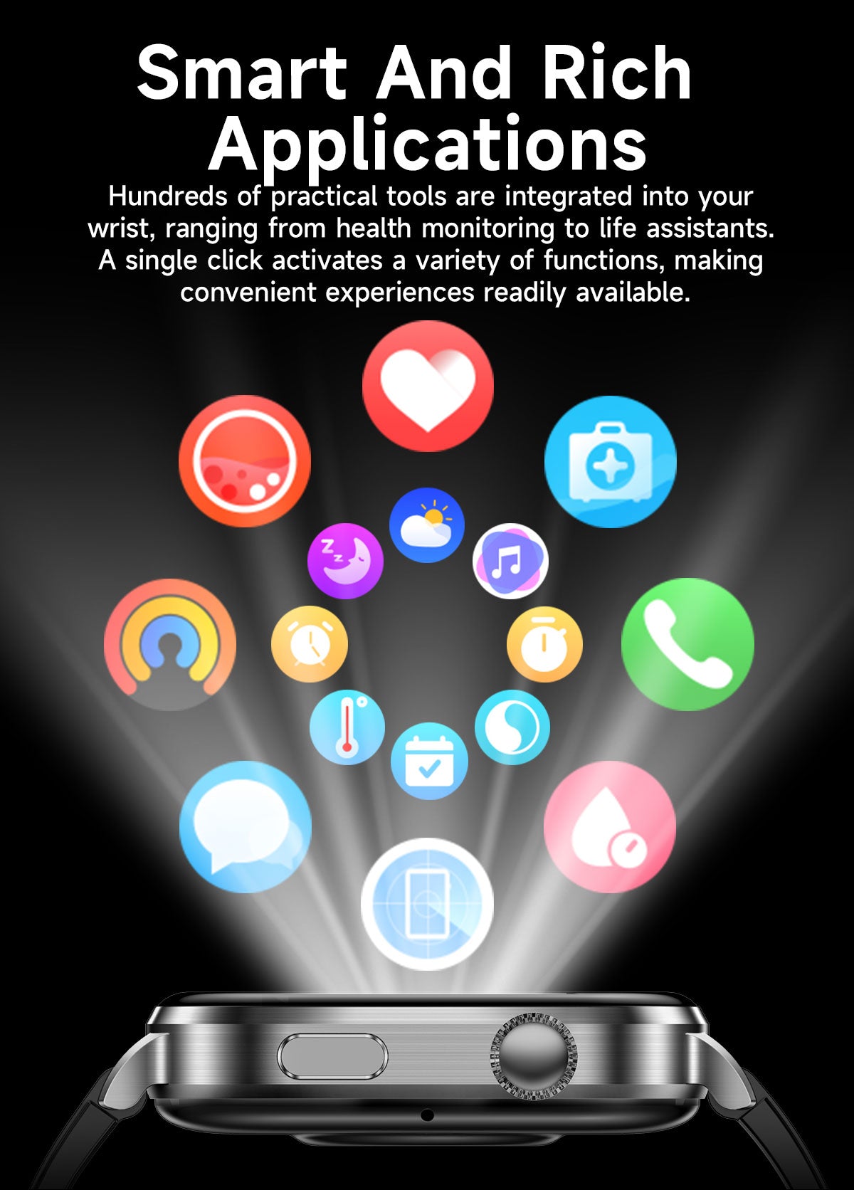 HD touchscreen + custom watch faces, smartwatch with both appearance and practicality