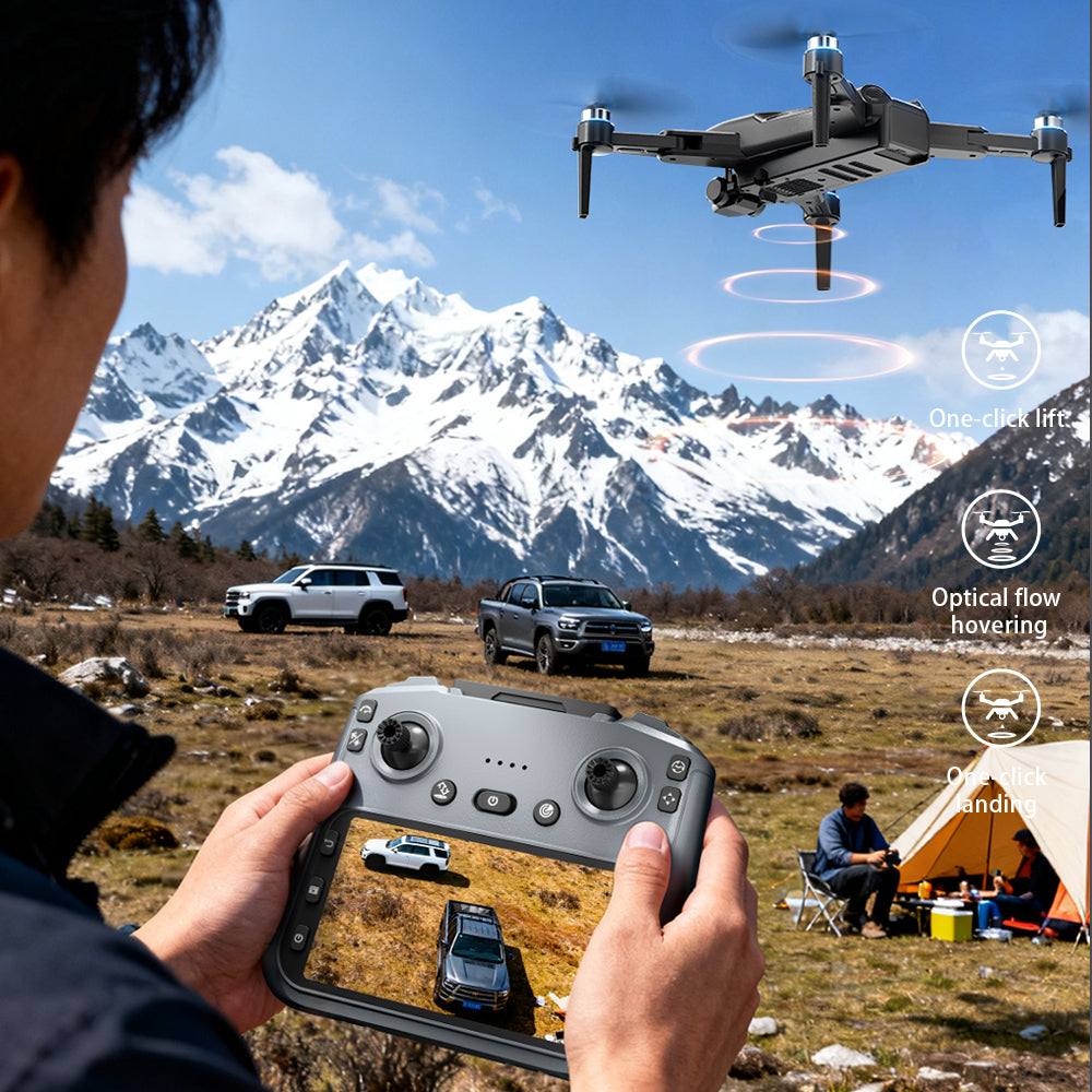 F911 Optical Flow Drone With 4.5" Screen Controller  Dual Camera Long Flight Time RC Quadcopter