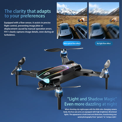 F911 Optical Flow Drone With 4.5" Screen Controller  Dual Camera Long Flight Time RC Quadcopter