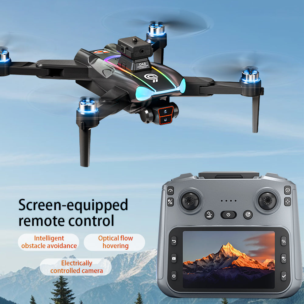 F911 Optical Flow Drone With 4.5" Screen Controller  Dual Camera Long Flight Time RC Quadcopter